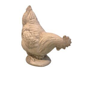 Rustic Beige Ceramic Hen Figurine